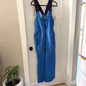 FP Movement Powder Vixen Softshell Bib Ski Suit Light Cobalt Blue M $298